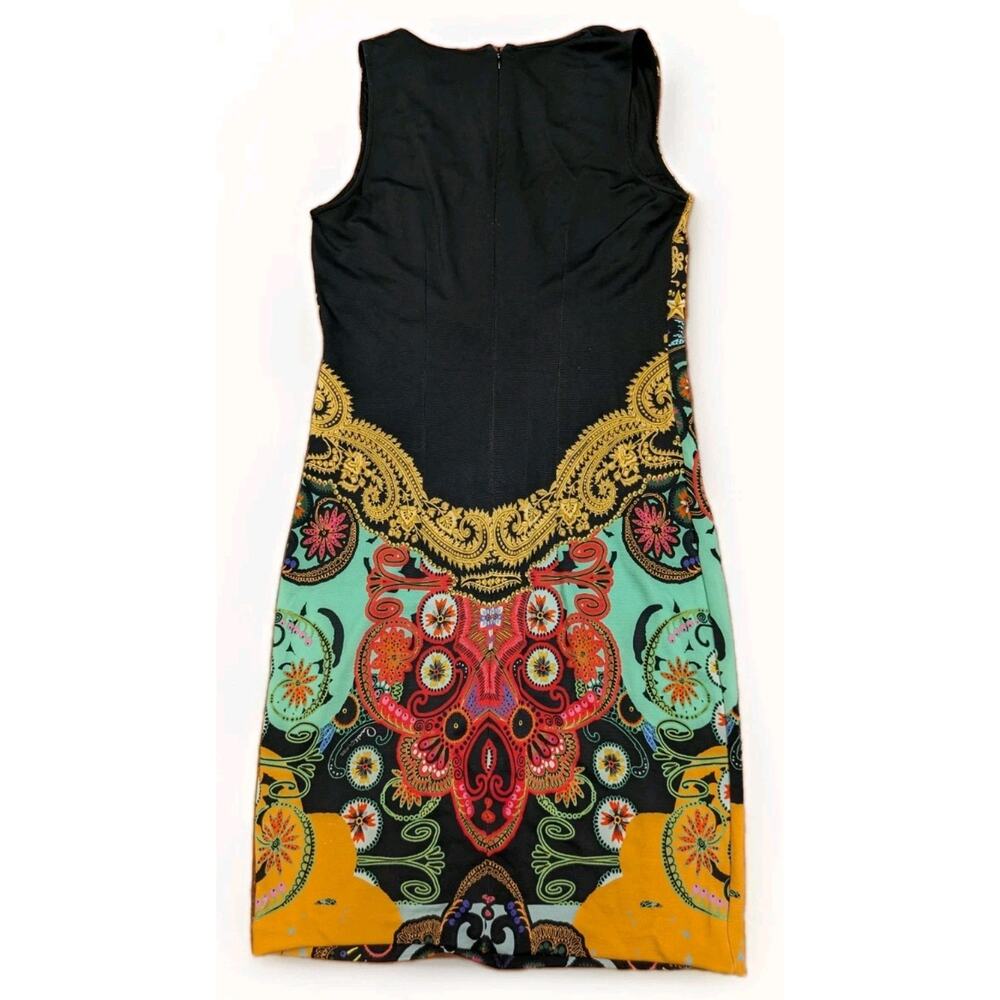 Roberto Cavalli Class Dress Medusa Baroque Paisley Print Bodycon Midi Italy - Picture 3 of 14